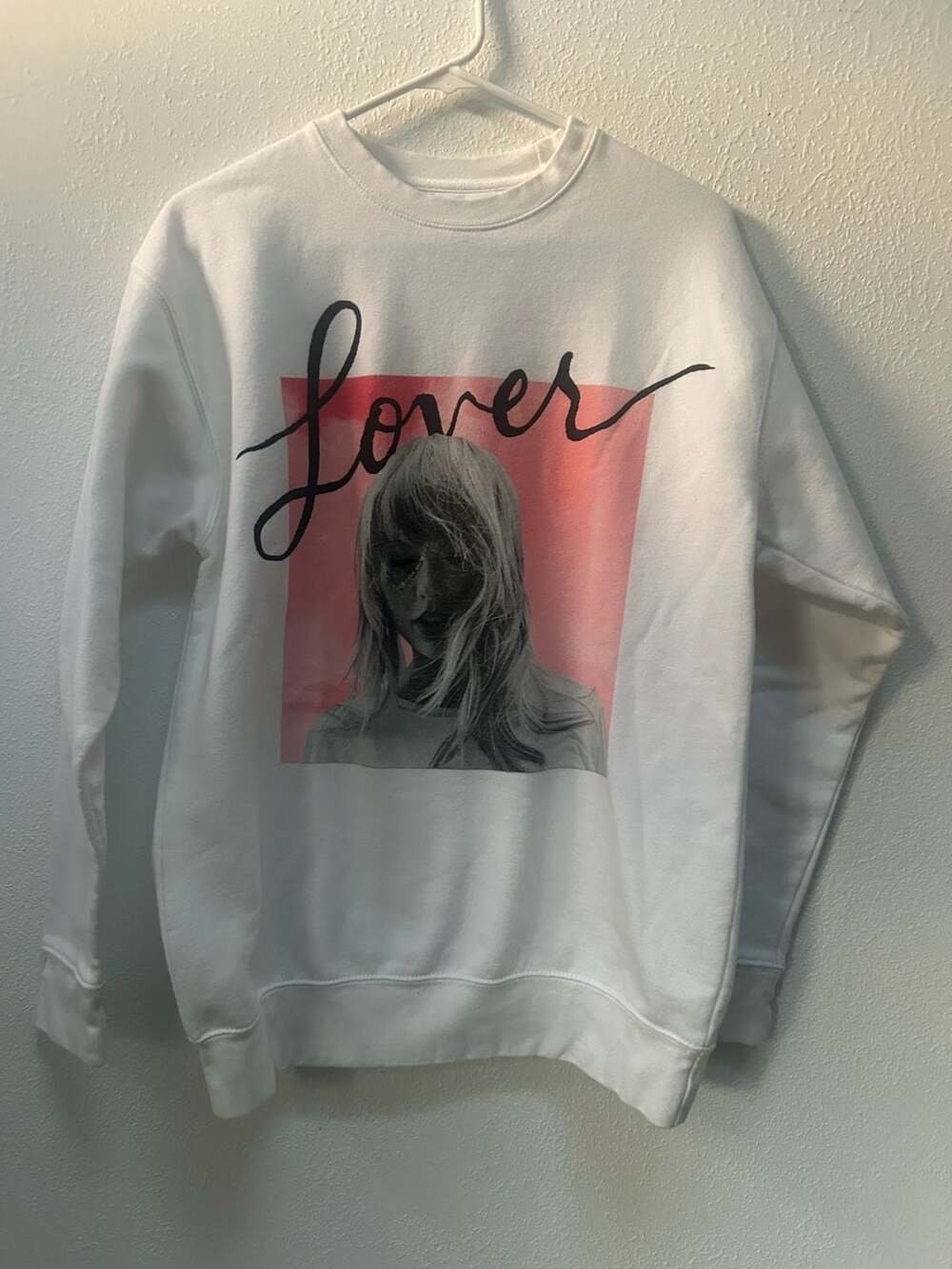 Taylor Swift Lover Album Cover Crewneck Sweatshirt Size M White